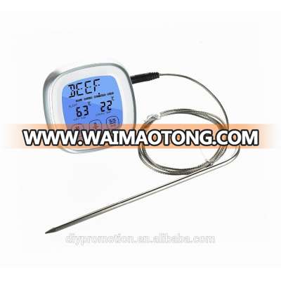 Fashion Popular Mini LCD Touch Screen Digital Timer BBQ Thermometer Kitchen Cooking Food Meat Thermometer