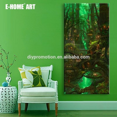 Stretched LED Canvas Print Art The Tree House LED Flashing Optical Fiber Print One Pcs (4070cm)